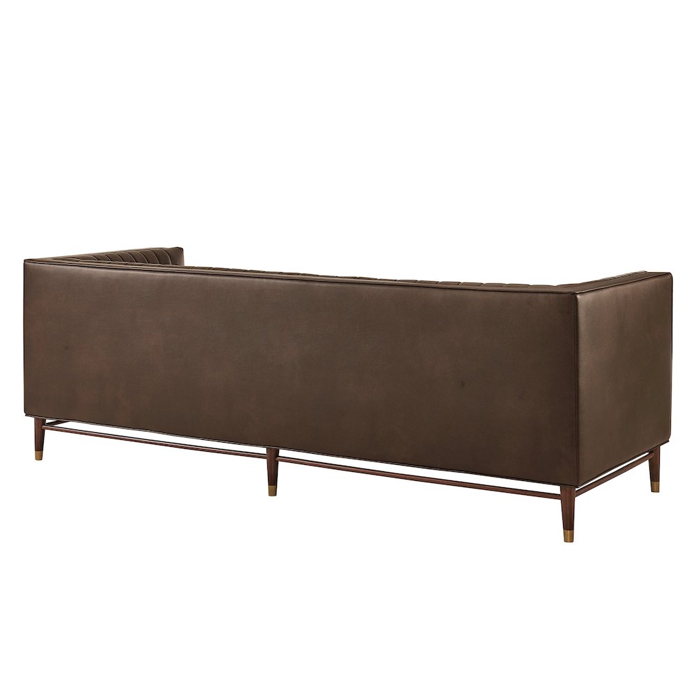 Devote 93 Inch Vegan Leather Channel Tufted Sofa - Espresso
