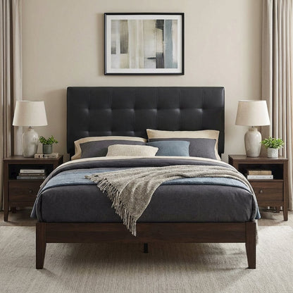 Upholstered Vinyl Full Headboard with Smooth Finish for Bedroom Comfort
