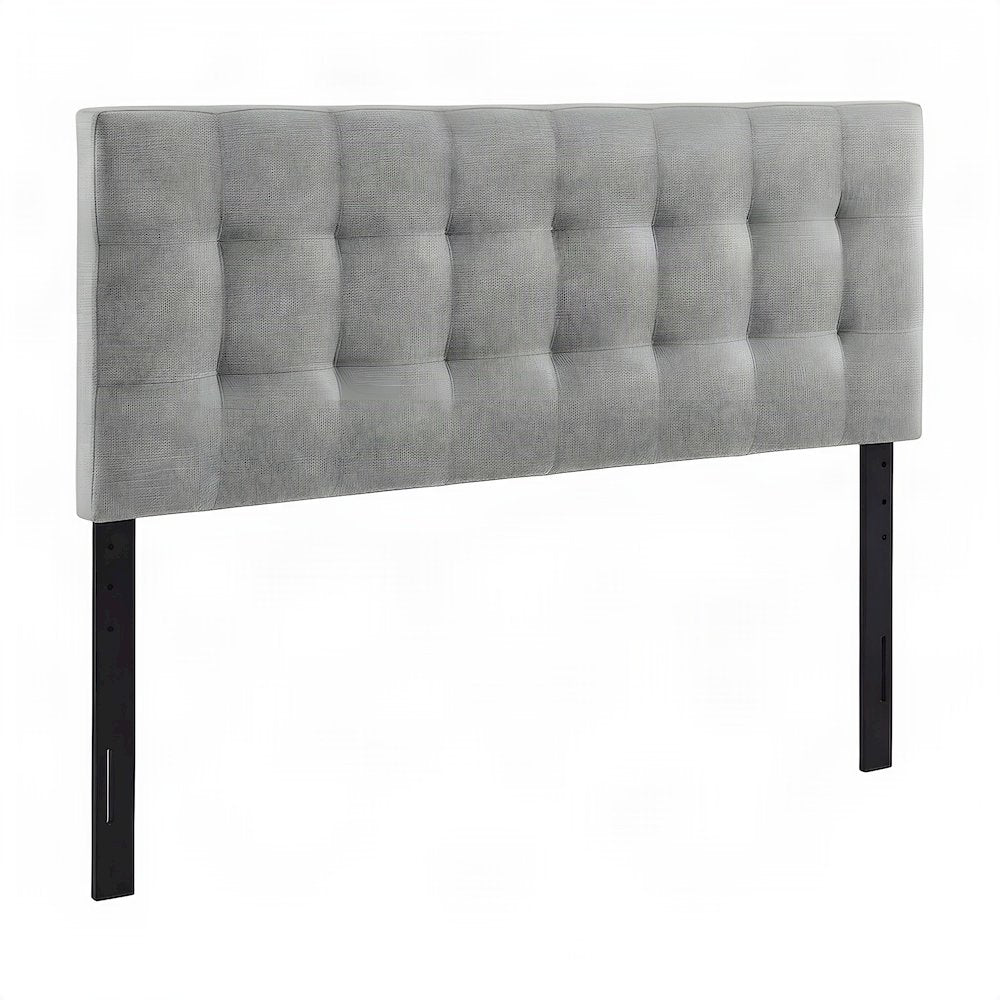 Fabric Upholstered King Headboard Only, Wall Mounted Bed Headboard, Gray