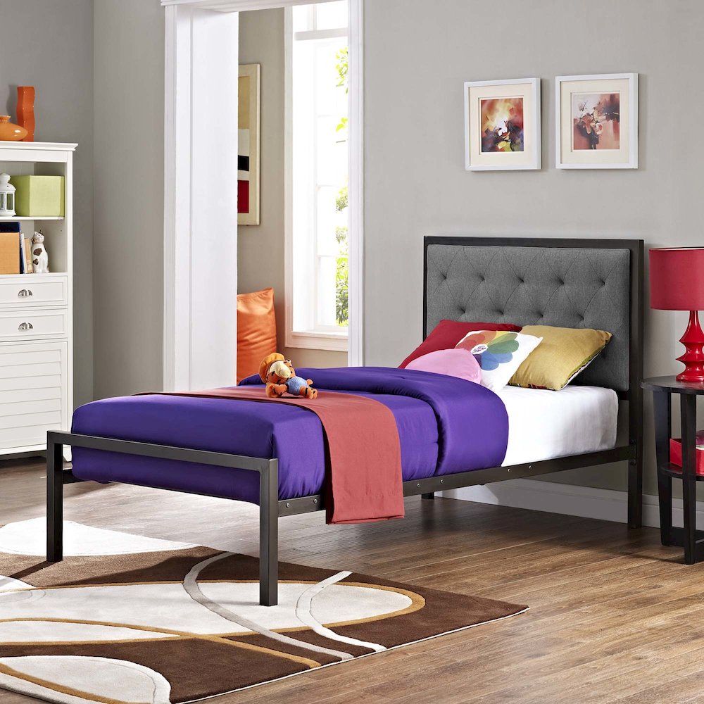 Mia Fabric Twin Bed