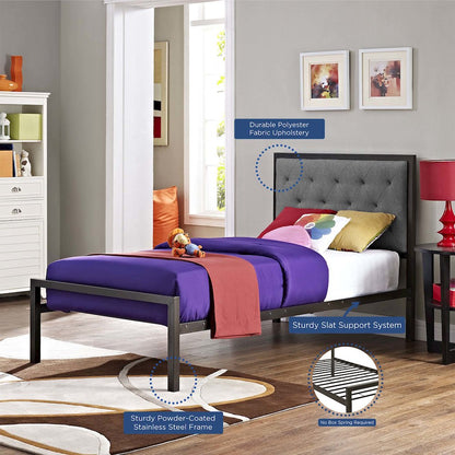 Mia Fabric Twin Bed