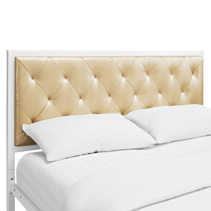 Mia Vinyl Queen Bed