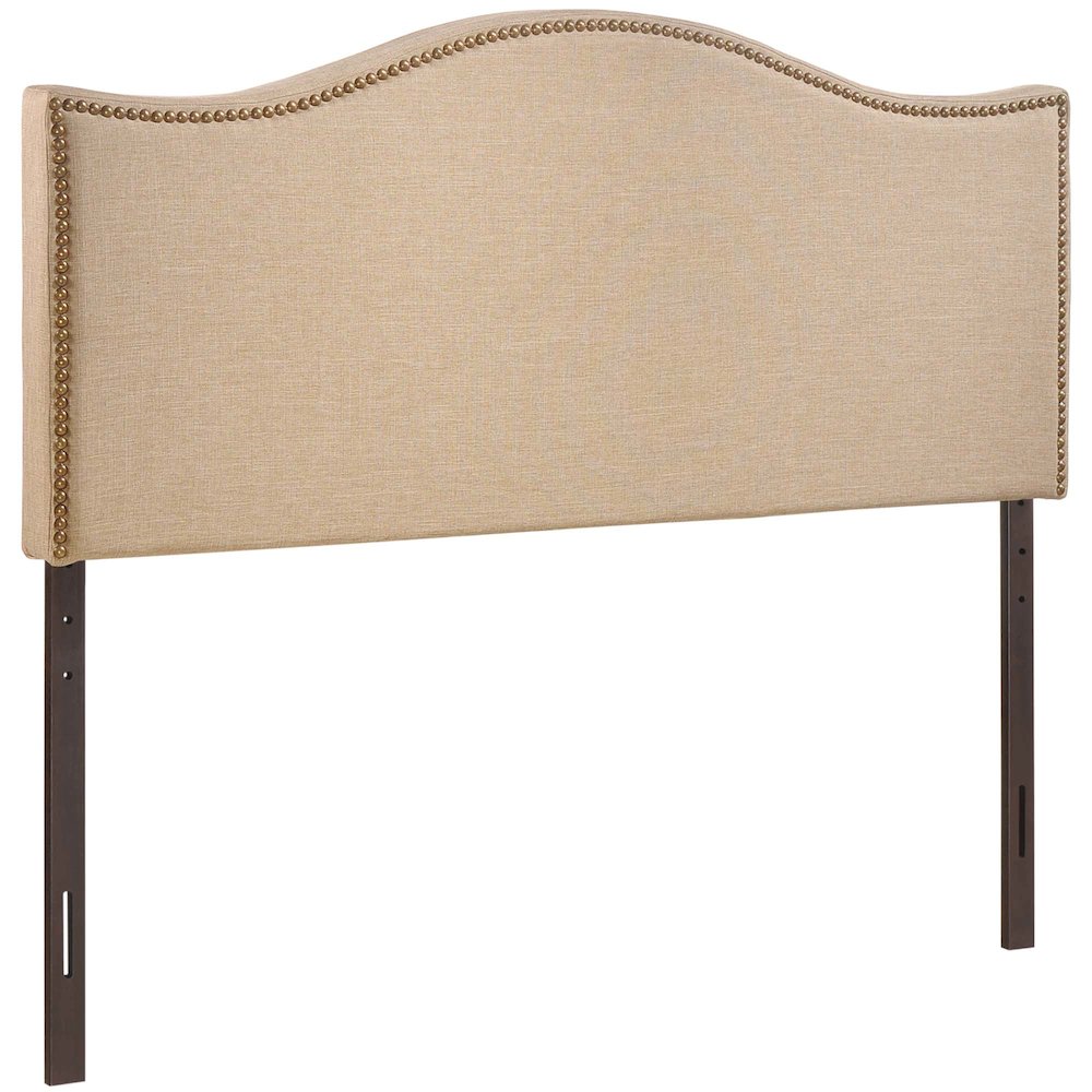 Curl Nailhead Upholstered Queen Headboard