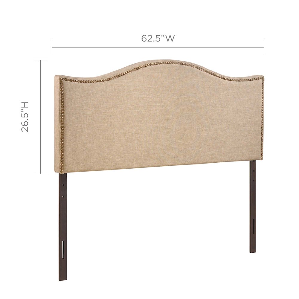 Curl Nailhead Upholstered Queen Headboard
