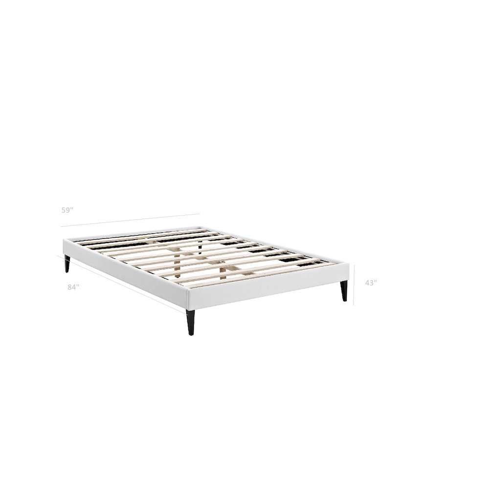 Sharon Vinyl Queen Bed Frame with Squared Tapered Legs