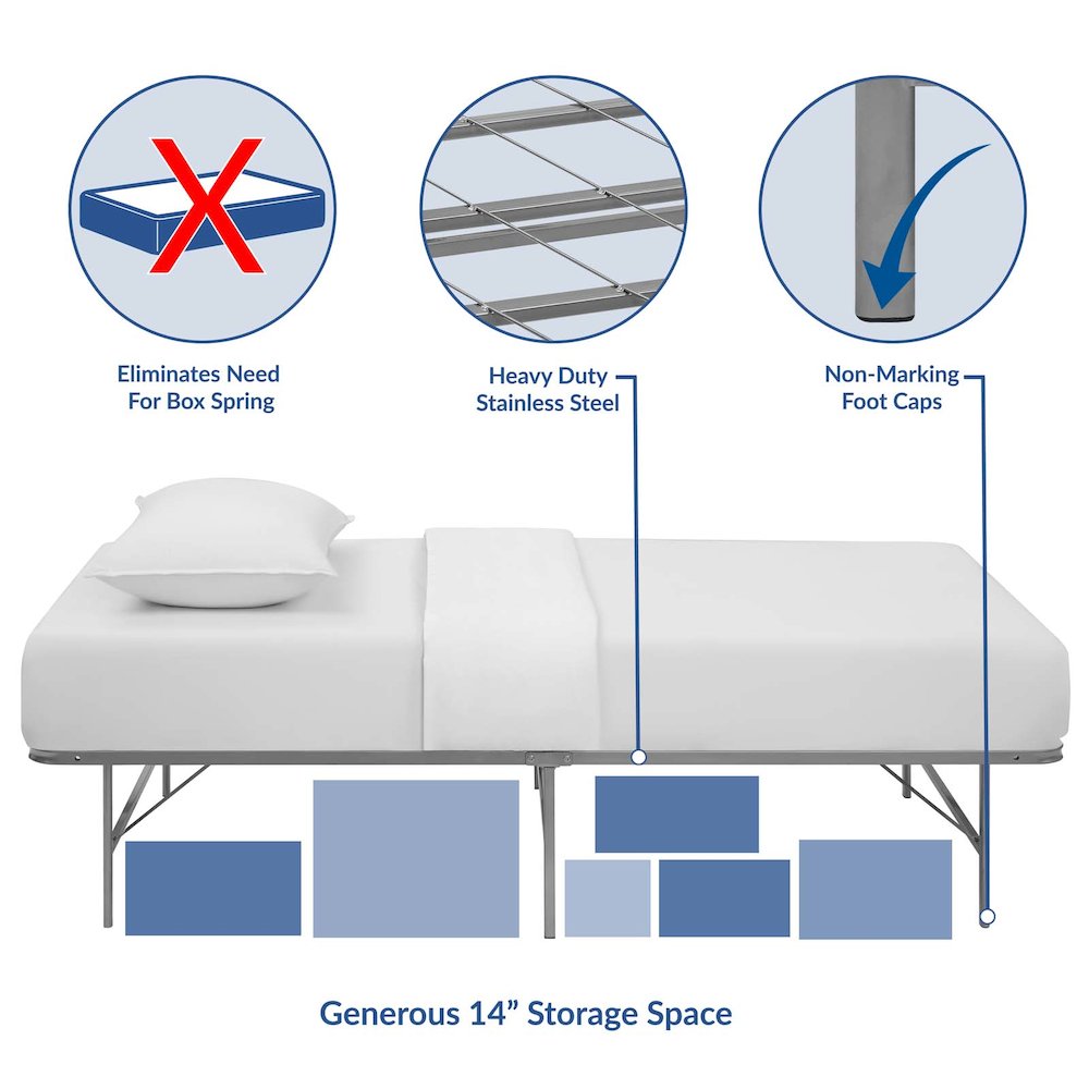 Horizon Stainless Steel Twin Bed Frame