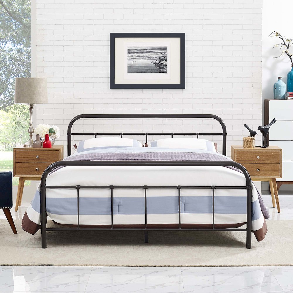 Maisie Stainless Steel Queen Bed Frame