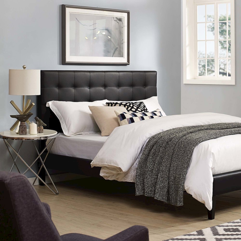 Paisley Tufted Upholstered Faux Leather King and California King Headboard
