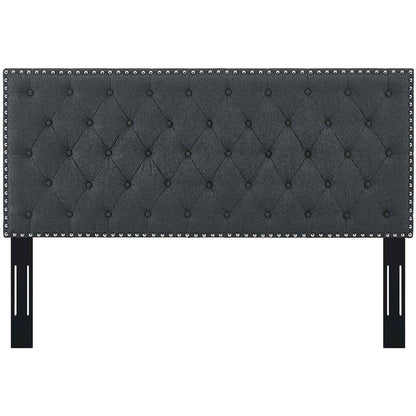 Helena Tufted Upholstered Linen Fabric Full / Queen Headboard
