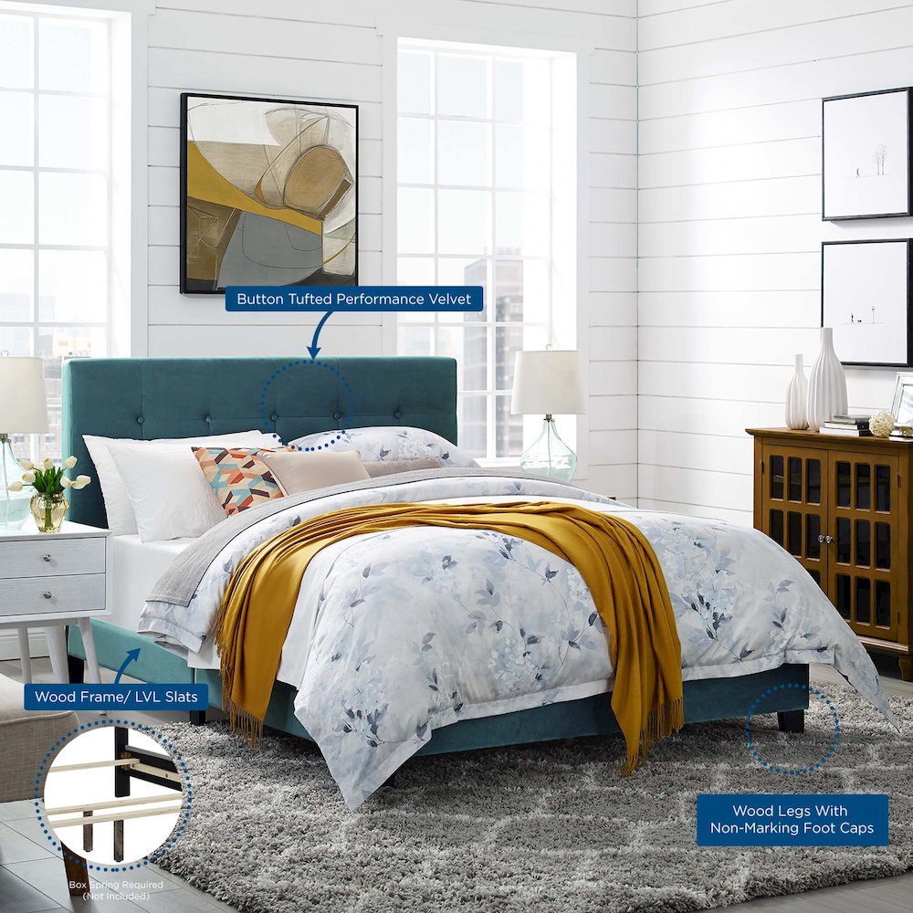 Amira Performance Velvet Queen Bed