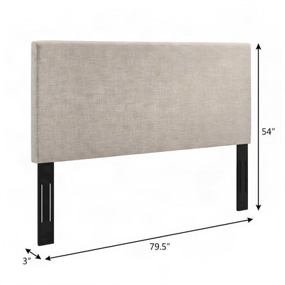 FurniFact Headboard with King-Size Linen Fabric Upholstered Panel, Beige