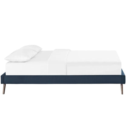 Loryn Fabric Full Bed Frame with Round Splayed Legs