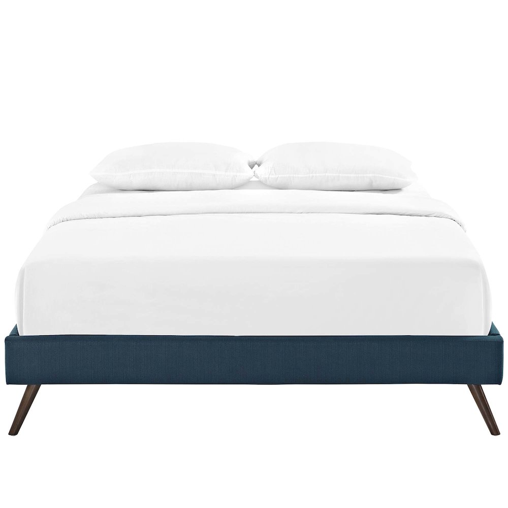 Loryn Fabric Full Bed Frame with Round Splayed Legs