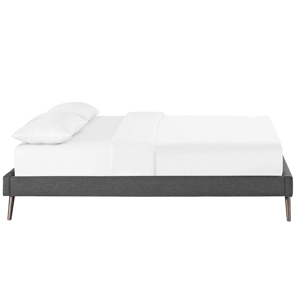 Loryn Fabric Queen Bed Frame with Round Splayed Legs