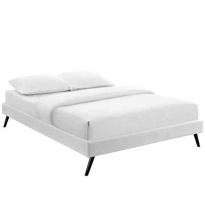 Loryn Vinyl King Bed Frame with Round Splayed Legs