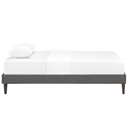 Tessie Fabric Twin Bed Frame with Squared Tapered Legs