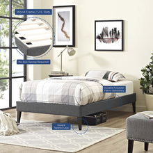 Tessie Fabric Twin Bed Frame with Squared Tapered Legs