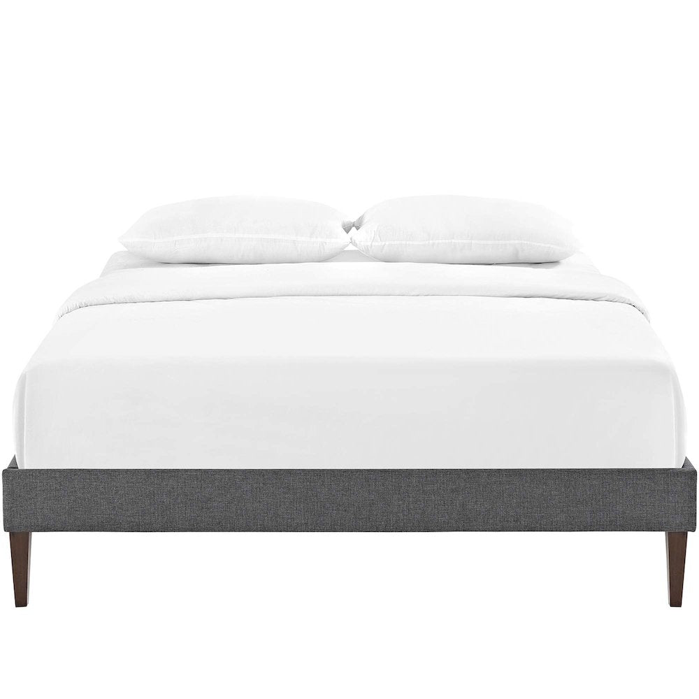Tessie Fabric Full Bed Frame with Squared Tapered Legs