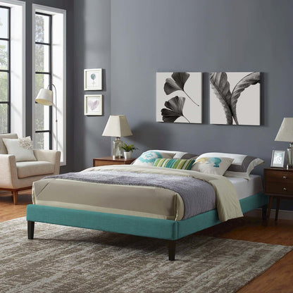 Tessie Fabric Full Bed Frame with Squared Tapered Legs