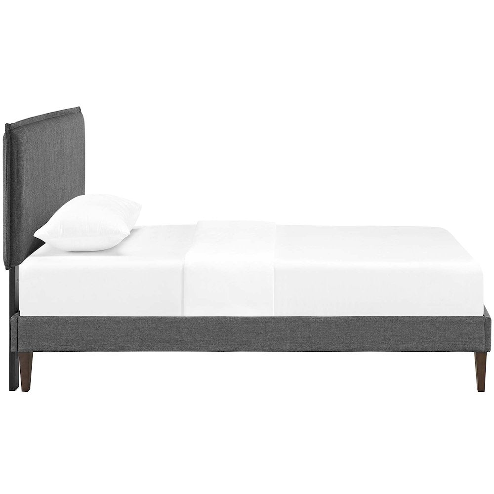 Amaris Fabric Twin Platform Bed with Squared Tapered Legs