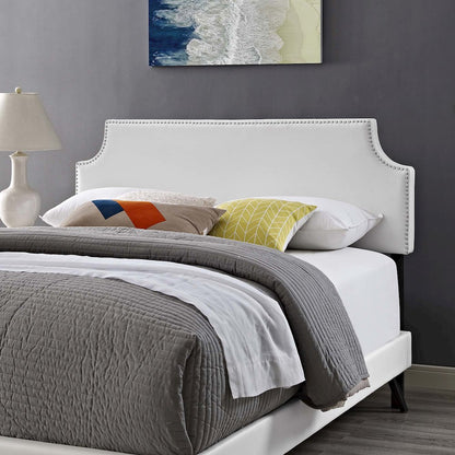 Corene Vinyl Full Platform Bed with Round Splayed Legs