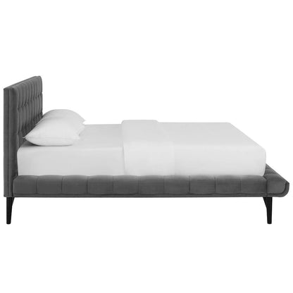 Julia Biscuit Tufted Performance Velvet Queen Platform Bed
