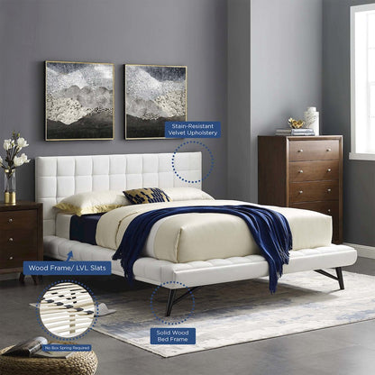 Julia Biscuit Tufted Performance Velvet Queen Platform Bed