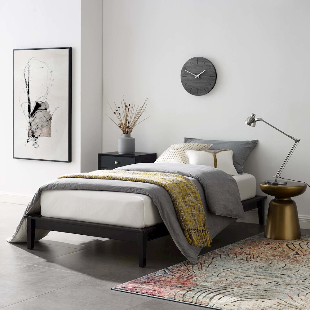 Lodge Wood Twin Platform Bed Frame