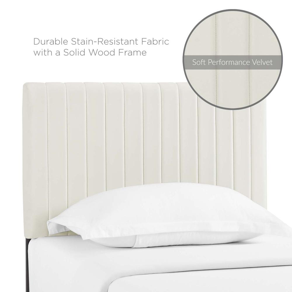 Keira Twin Performance Velvet Headboard - Ivory MOD-6093-IVO