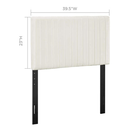 Keira Twin Performance Velvet Headboard - Ivory MOD-6093-IVO