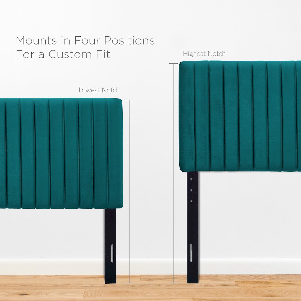Keira Performance Velvet Twin Headboard - Teal