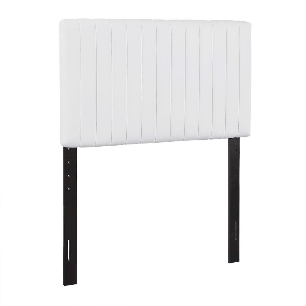 Keira Faux Leather Twin Headboard - White