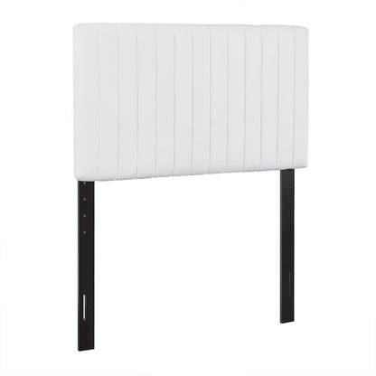 Keira Faux Leather Twin Headboard - White