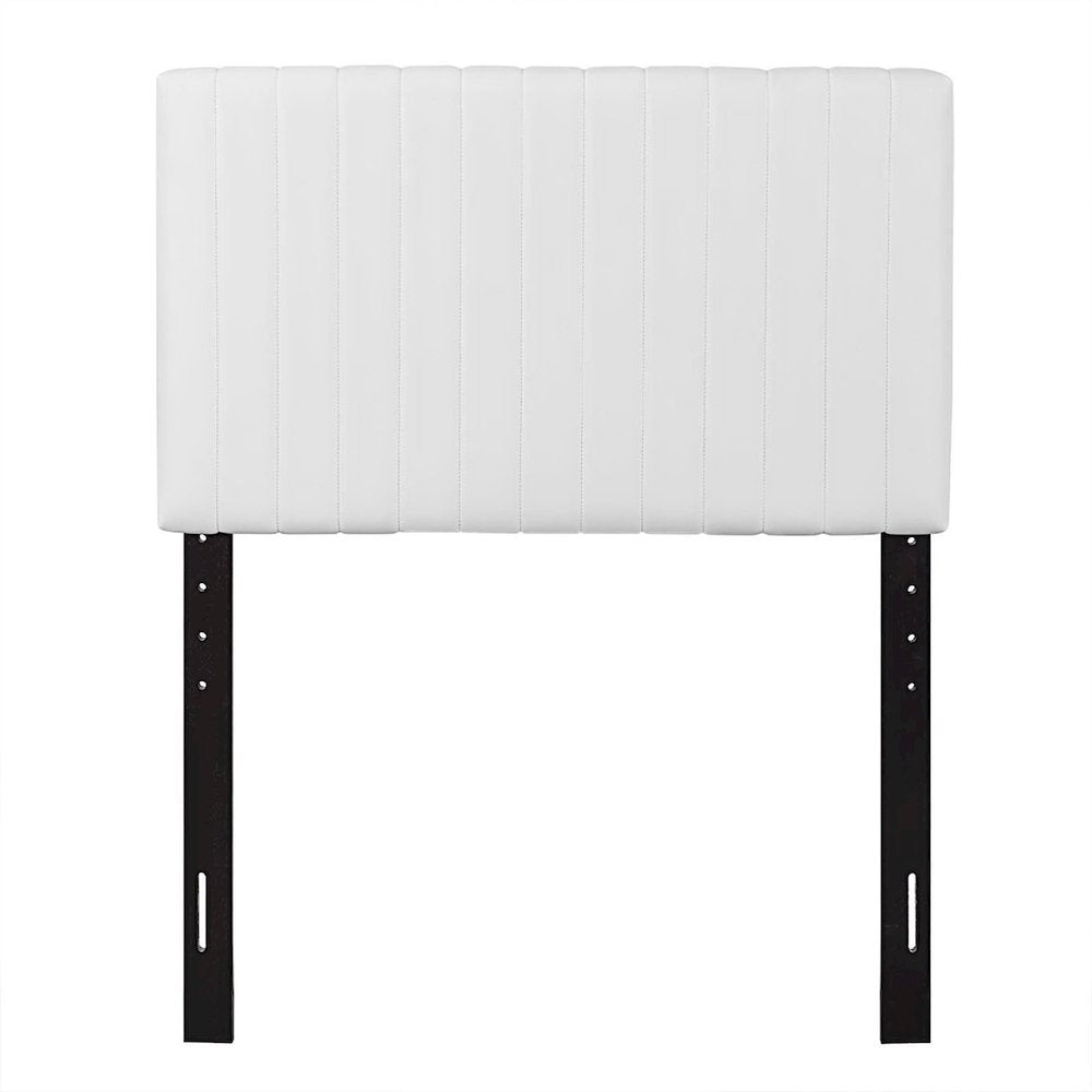 Keira Faux Leather Twin Headboard - White