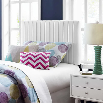 Keira Faux Leather Twin Headboard - White