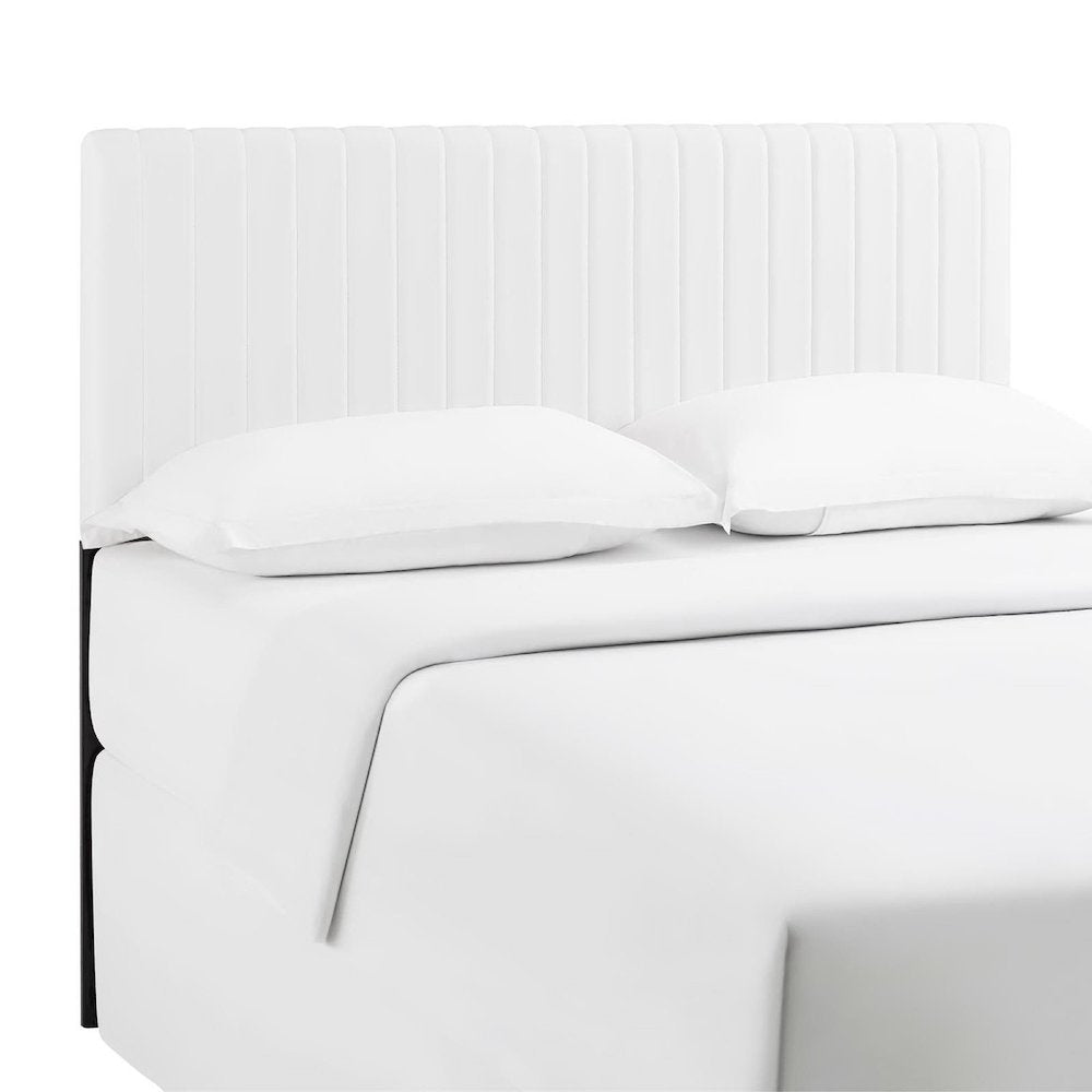 Keira Faux Leather King/California King Headboard - White