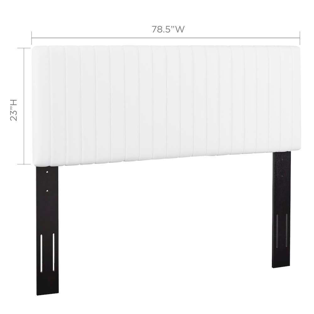 Keira Faux Leather King/California King Headboard - White