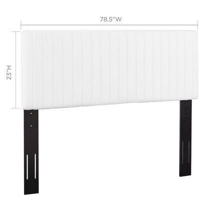 Keira Faux Leather King/California King Headboard - White