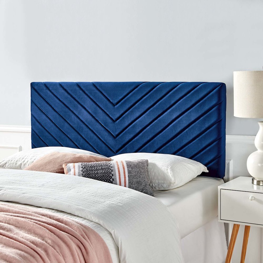 Alyson Angular Channel Tufted Performance Velvet Full / Queen Headboard