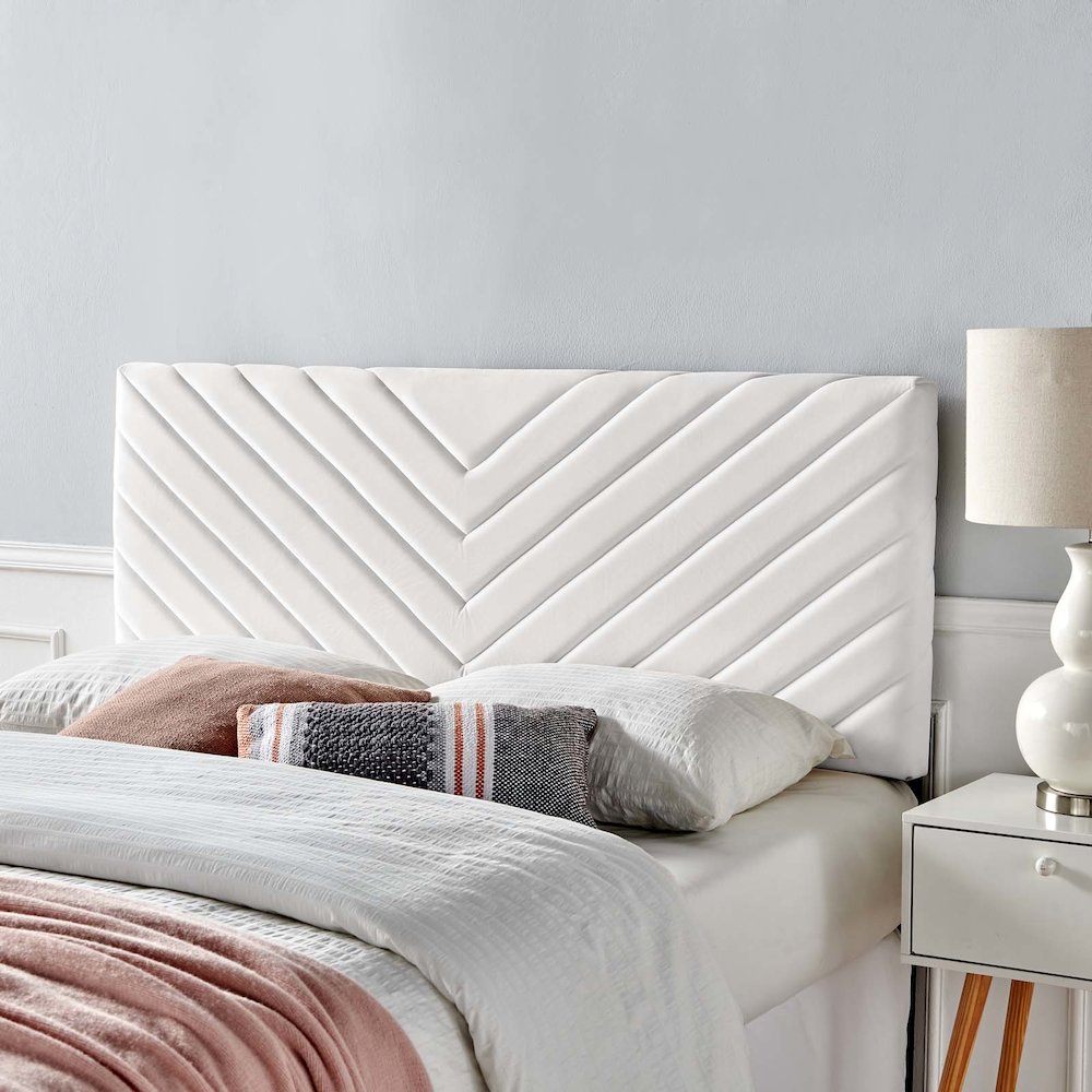 Alyson Angular Channel Tufted Performance Velvet Full / Queen Headboard