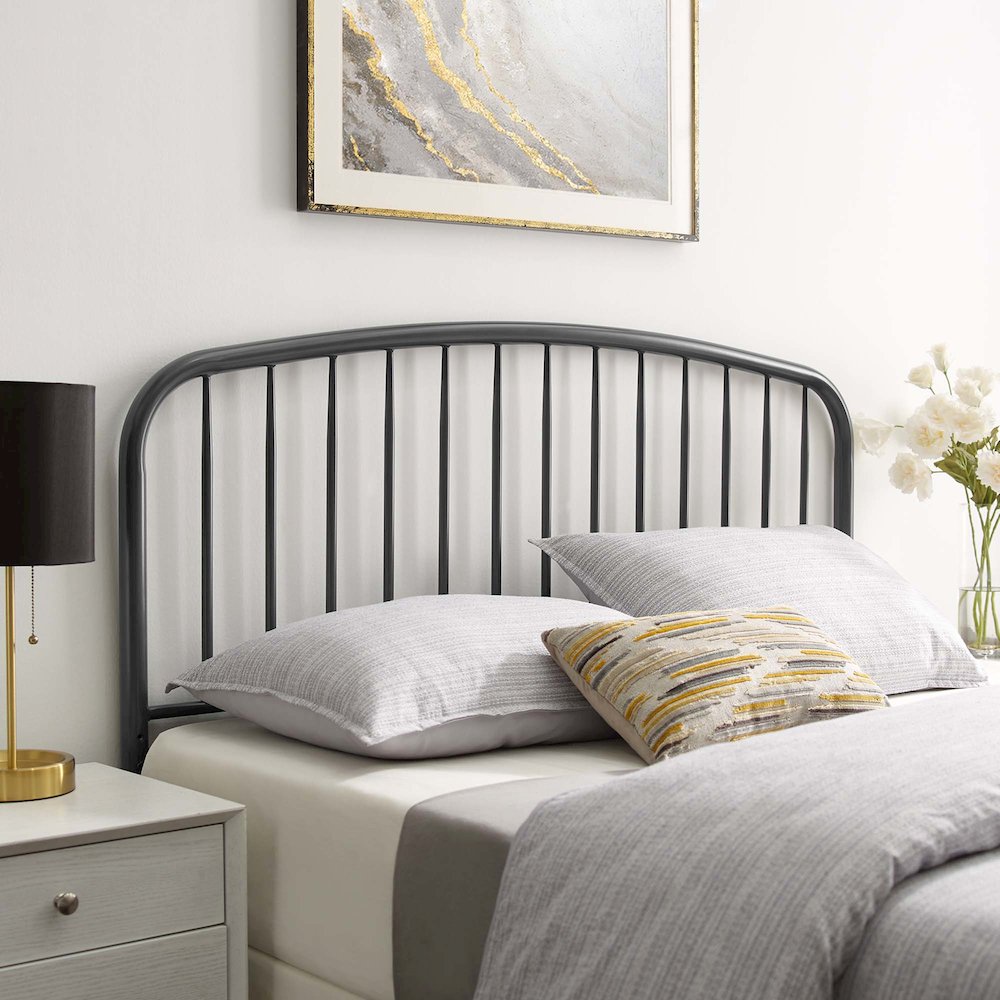 Nova Metal Twin Headboard - Gray