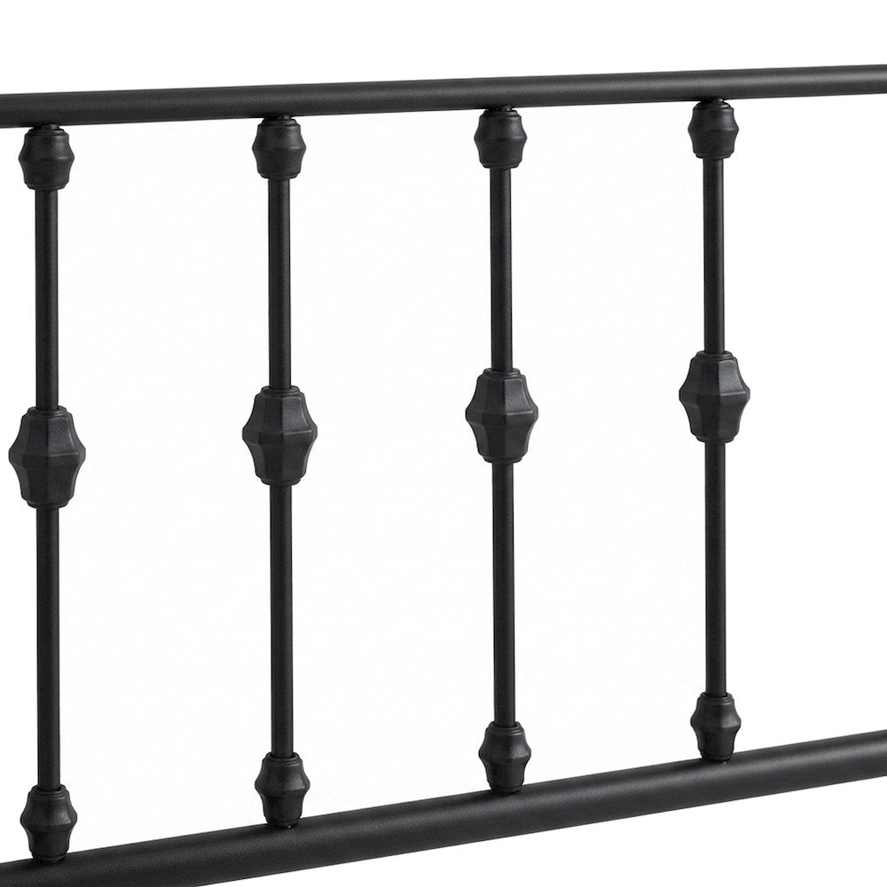 Iron and Metal Full Headboard Only, Industrial Full Size Bed Frame, Black