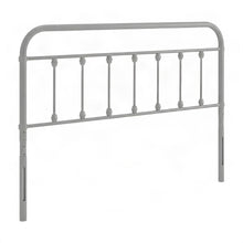 Metal Queen Headboard Only with Farmhouse Iron Open-Frame Design, Gray