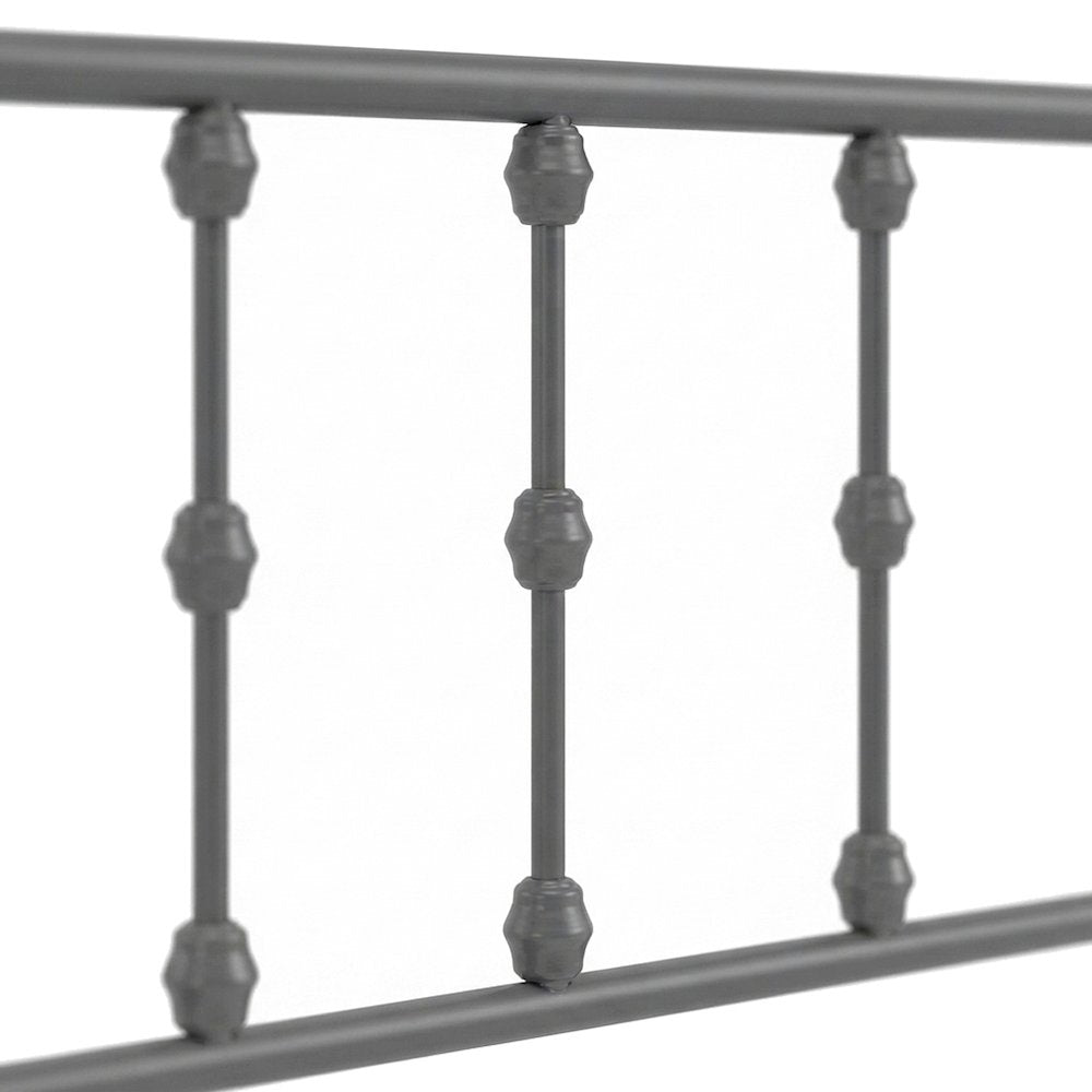 Metal Queen Headboard Only with Farmhouse Iron Open-Frame Design, Gray