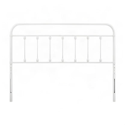 Metal Queen Headboard Only with Farmhouse Iron Open-Frame Design, White