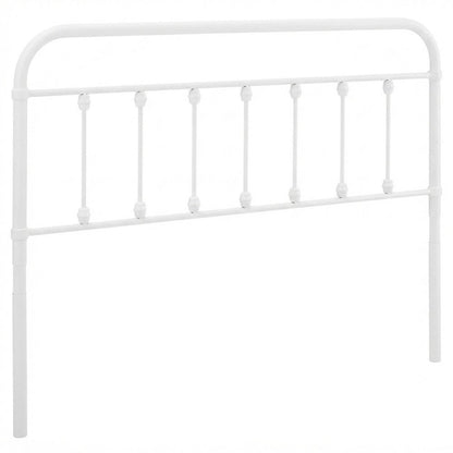 Metal Queen Headboard Only with Farmhouse Iron Open-Frame Design, White