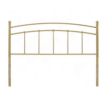 Metal Queen Headboard Only with Industrial Iron Frame Design, Gold