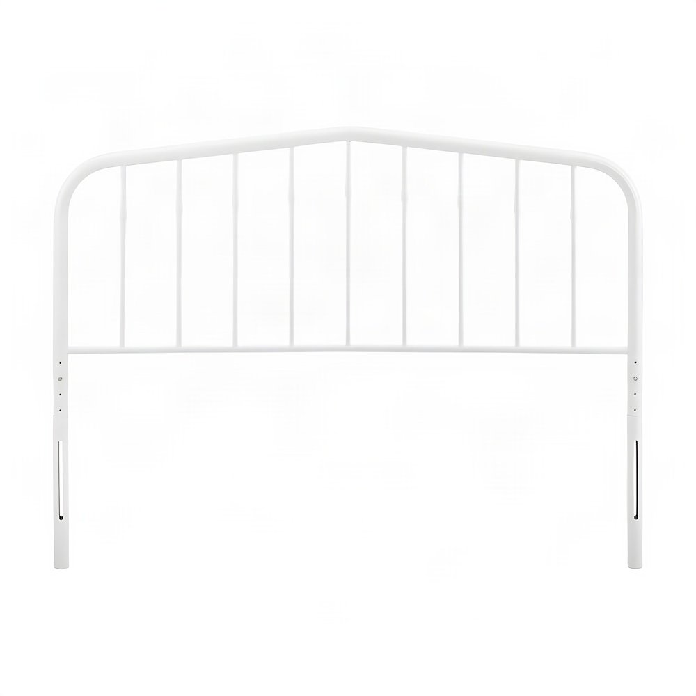 Metal Queen Headboard Only with Arched Iron Frame, Farmhouse Style, White