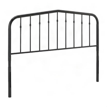Iron Metal King Headboard, Industrial Farmhouse Style, Wall-Mounted, Black