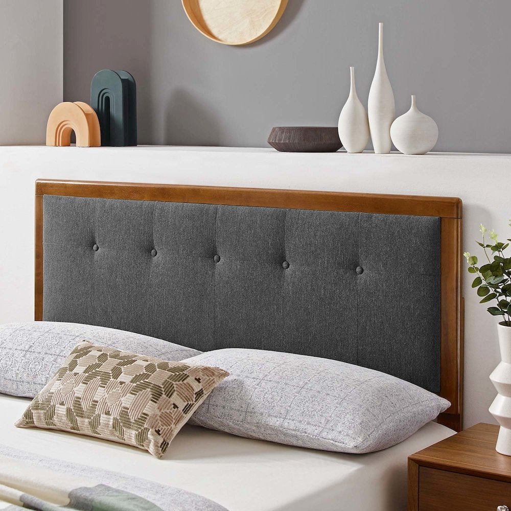 Draper Tufted Fabric and Wood Full Headboard